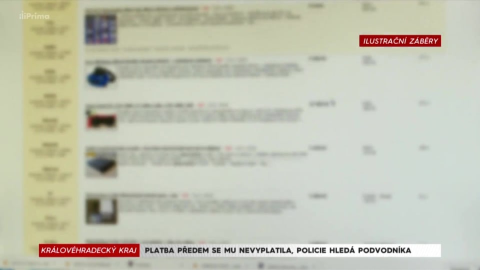 5. 5. 2018 KRIMI: PLATBA PŘEDEM SE MU NEVYPLATILA, POLICIE HLEDÁ PODVODNÍKA